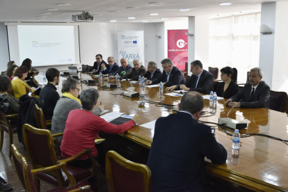 Presentación de la segunda fase del proyecto PirineusMed entre Catalunya, Andorra y Occitania, ayer.