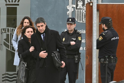El major dels Mossos d'Esquadra, Josep Lluís Trapero, a la sortida del judici a l'Audiència Nacional.