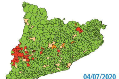 Evolució del risc de rebrot a Catalunya