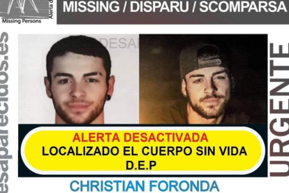 Christian Foranda, el joven desaparecido el 30 de noviembre