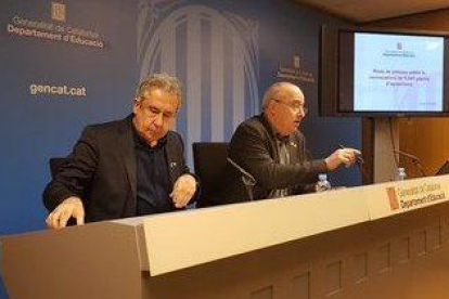 Josep Bargalló i Ignasi Garcia-Plata durant la roda de premsa.