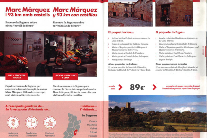 Alguns dels paquets turístics que promociona el Patronat de Turisme i que els va dissenyar l’empresa Tu i Lleida.
