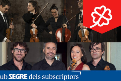El Quartet Teixidor i el Quartet Altamira ens oferiran un concert conjunt on ens interpretaran, entre altres, l'Octet de Mendelssohn.