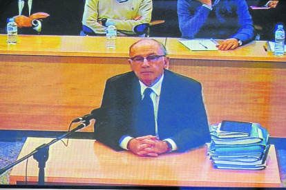 Imagen de Rodrigo Rato, expresidente de Bankia, durante el juicio en la Audiencia Nacional, ayer.