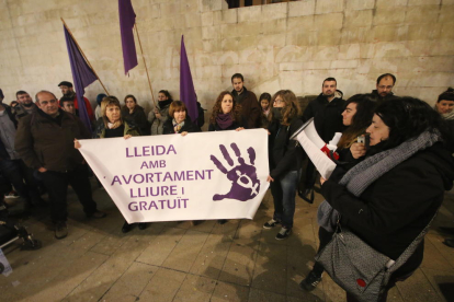 Imatge d’arxiu d’una protesta a favor de l’avortament lliure i gratuït a Lleida.