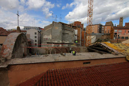 Estado de las obras de la retirada de la cubierta del oratorio en marzo de 2018, tres meses antes de finalizarse.