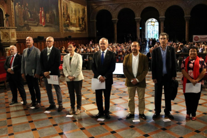 Els vuit rectors de les universitats catalanes.