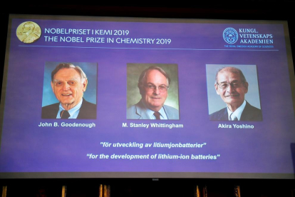 Los desarrolladores de las baterías de iones de litio ganan el Nobel de Química