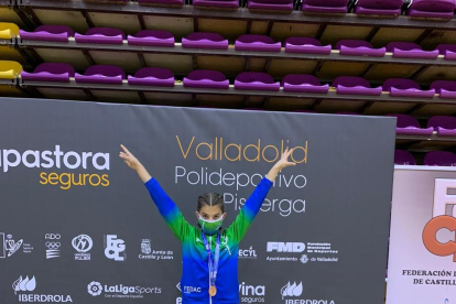 Mariona Sánchez, ahir amb la medalla de bronze.