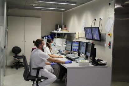 Professionals de la unitat de l’hospital Arnau de Vilanova.