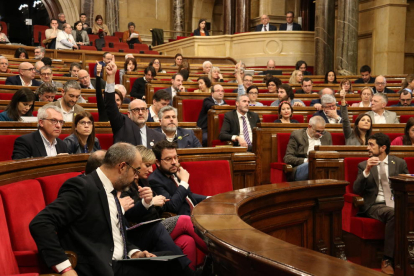 Un moment de la votació d'aquest divendres al Parlament de Catalunya.