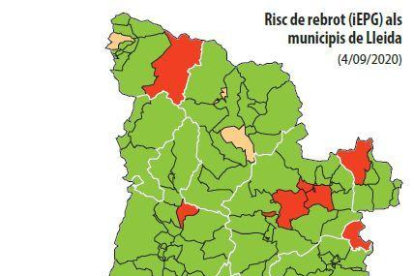 Sólo 25 municipios de Lleida, un 11%, superan el riesgo medio de rebrote en Cataluña