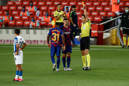 Luis Suárez, al marcar              el gol de la victòria blaugrana.