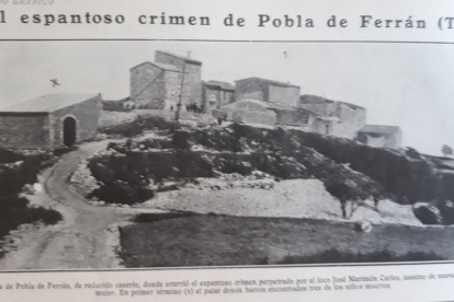 Recorte de prensa de la época sobre el crimen de La Pobla de Ferran.