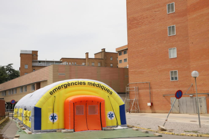 Imatge de l'hospital de campanya a l'Arnau de Vilanova de Lleida