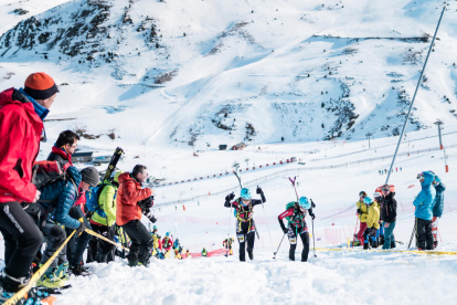 La prova d’esprint, que obria el Campionat d’Espanya que recala per segon any a Boí Taüll, va reunir més de cent esquiadors.