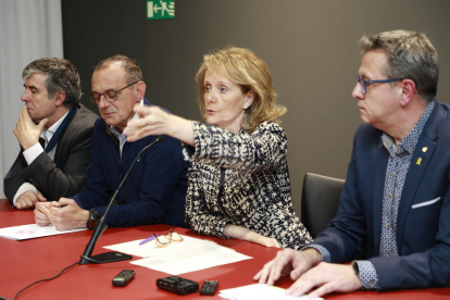 Talarn, este miércoles junto a la consellera de Cultura durante la rueda de prensa en el Museu de Lleida.
