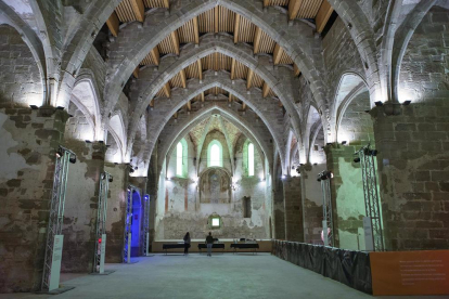 Vista general i actual de l’interior de l’equipament cultural de Sant Domènec.