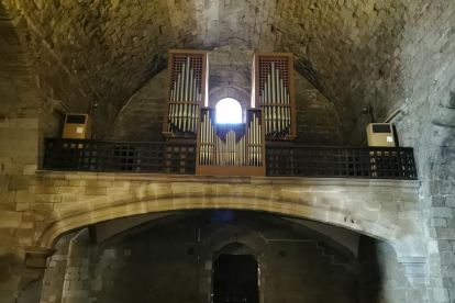 El arco del coro de Sant Llorenç, reparado tras unas obras de urgencia