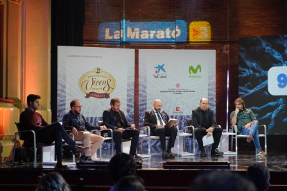 La presentació de La Marató ahir, al Teatre Casino Aliança.