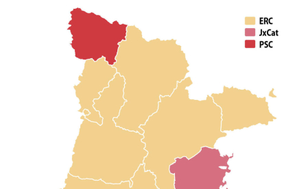 El Solsonès i Aran, excepcions en un mapa totalment republicà