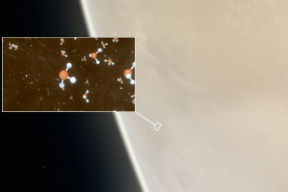 Les molècules de fosfina detectades als núvols alts de Venus.