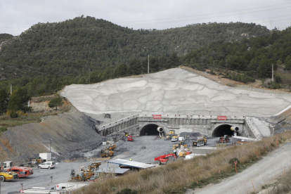 Les obres del túnel del coll de Lilla en una imatge del 7 de febrer passat.