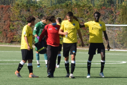 Una acción del partido entre el Barça Juvenil y el Lleida.