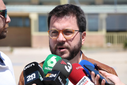 Aragonès, ahir, a la sortida de la presó de Soto del Real.