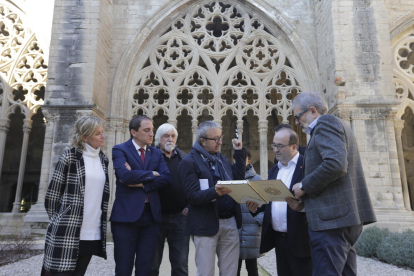 Iceta en el claustro de la Seu Vella de Lleida, ayer.