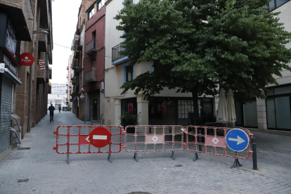 La calle Canonge González ya fue peatonalizada ayer por la tarde. 