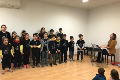 Nens de l’escola de música d’Arbeca, a l’acte d’inauguració el 7 de febrer passat.
