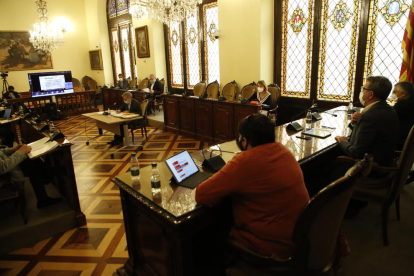 El pleno de la Diputación de Lleida de este jueves.