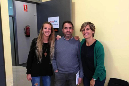 Berta Vidal, Damián Galera y Sònia Font, del Projecte Home de Lleida, en una imagen de archivo. 