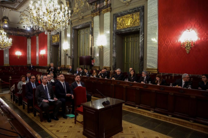 Imatge d’una de les sessions del judici contra els nou líders independentistes al Suprem.