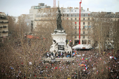 Imagen de archivo de una protesta contra los ataques en París. 