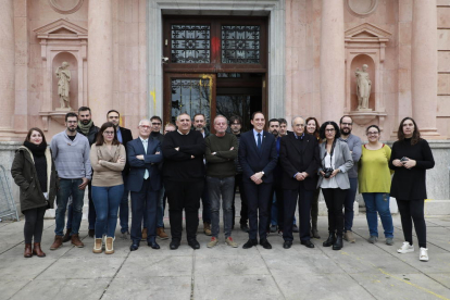 El subdelegado del Gobierno en Lleida, José Crespín, ayer en el almuerzo navideño con la prensa. 