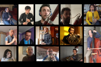 Concert mitjançant videotrucada d’alguns dels membres de l’Orquestra Simfònica de les Illes Balears durant el confinament.
