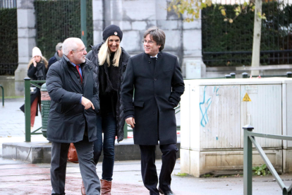 Carles Puigdemont i Lluís Puig, ahir, a Brussel·les.