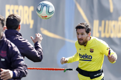 Messi, durante un entrenamiento reciente con el FC Barcelona.