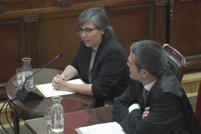 Mireia Boya, que va ser diputada de la CUP per Lleida al Parlament, aquest dilluns al Suprem com a testimoni.