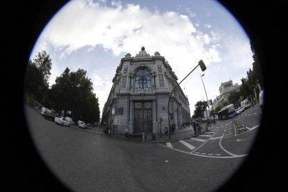 Imatge de la façana de l’edifici del Banc d’Espanya a Madrid.