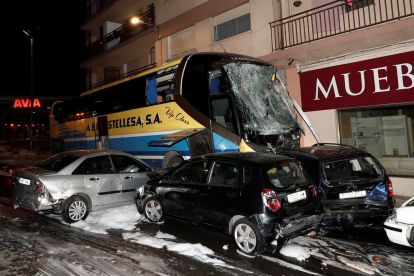 Imatge de l’accident de divendres a Estella-Lizarra, a Navarra.