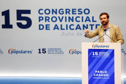 Casado va participar en el congrés provincial del PP d’Alacant.