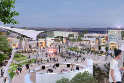 Imagen virtual del centro comercial que proyecta Carrefour junto a la Ll-11.