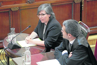 Els lleidatans Mireia Boya i Ricard Font van declarar ahir en la sessió del judici al Suprem.