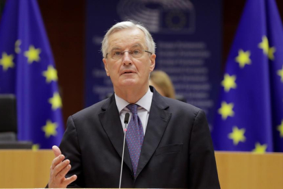 El negociador europeo, Michel Barnier, ayer ante la Eurocámara.