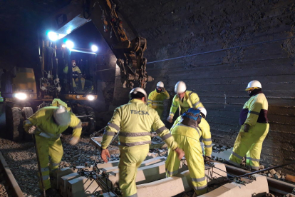 Imagen de los trabajos en un túnel de la línea en enero. 