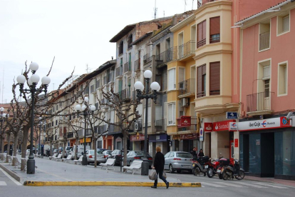 El centro del barrio histórico de Fraga.