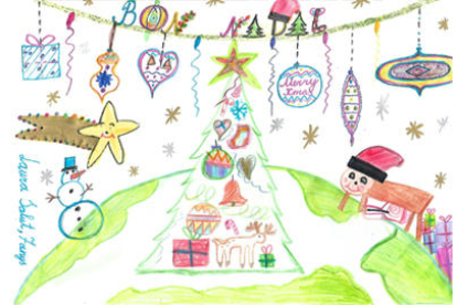 El dibuix de la guanyadora en la categoria b, Laura Salut de 7 anys.